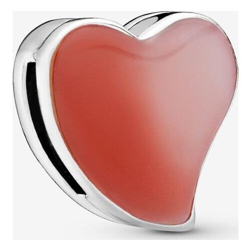 Silver 925 Jewelry Beads Asymmetric Heart Retaining Clip Charm Fit Original Pandora Bracelets Women DIY Fashion Gift