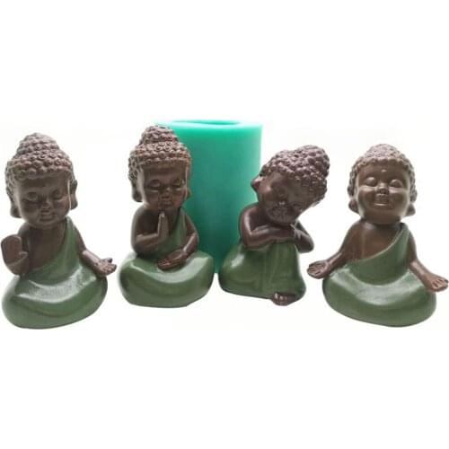 3D Buddha Statu Silicone Molds Handmade Soap Candle Mold Cake Decorating Tools Chocolate Dessert Baking Resin Mould Art gift
