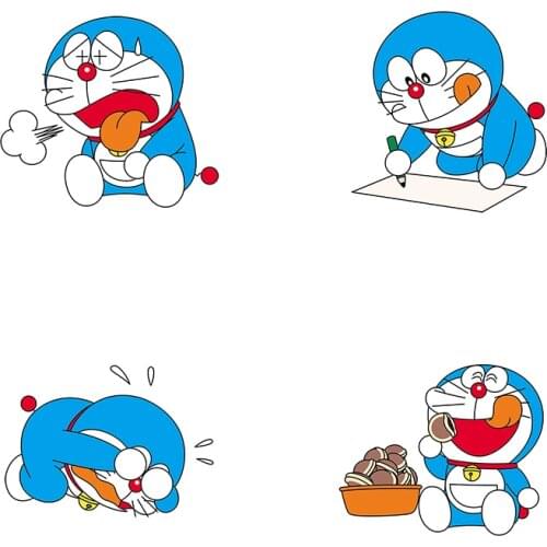 Three Ratels QC420 The most complete doraemon Face portrait wall stickers for kids car hood sticker laptop decal
