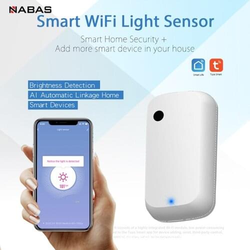NABAS Tuya Smart WiFi Light Sensor Smart Illumination Sensor Brightness Detector Control USB Light Sensor Smart Home