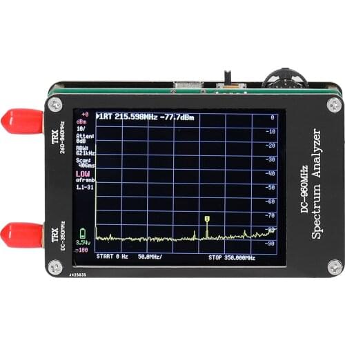 USB Type-C Rechargeable 2.8inch Touching Spectrum Analyzers with 100KHz-350MHz&260-960MHz Two Input Frequency-Ranges