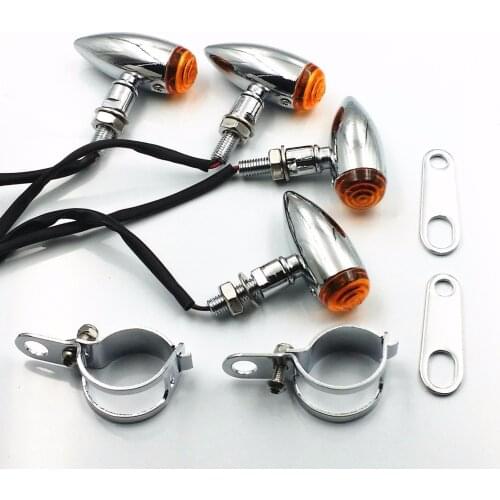 Amber Bullet TURN SIGNALS Fork Clamps Shock Bracket Cafe Racer CB KZ GS SE VT XL