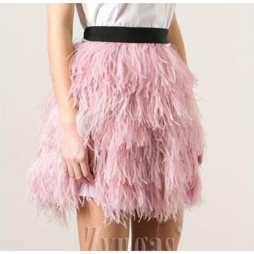 Ostrich feather skirt 5 Tier Bushy Feather Women 5Colour Tassel Fur