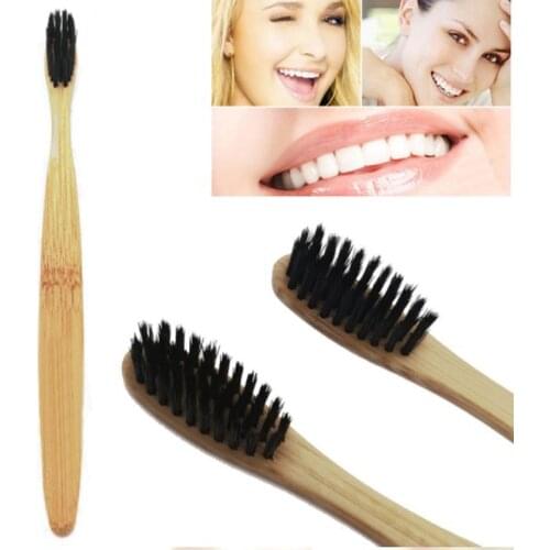 1PC Natural Bamboo Charcoal tooth brush Teeth Whitening Powder Whiten for dental Oral Hygiene Cleaning