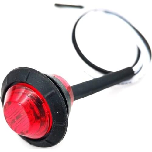 12V 3/4" Universal Car Truck Trailer Mini Small Round Red LED Bullet Button Side Marker Lights Signal Lamp Waterproof