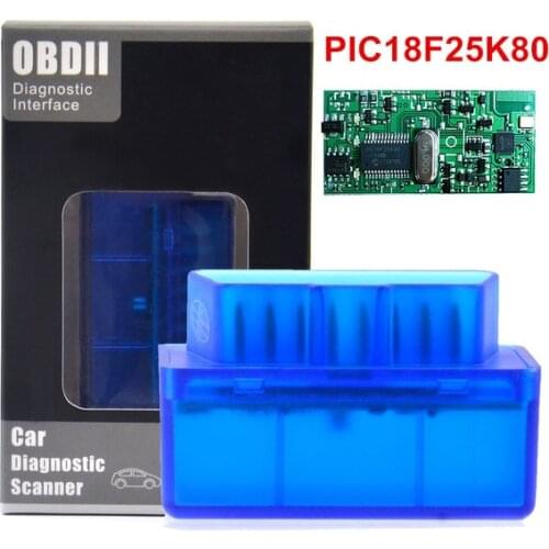 2019 Super MINI ELM327 Bluetooth ELM 327 PIC18F25K80 Version 1.5 OBD2 / OBDII for Android/Windows Car Diagnostic Scanner