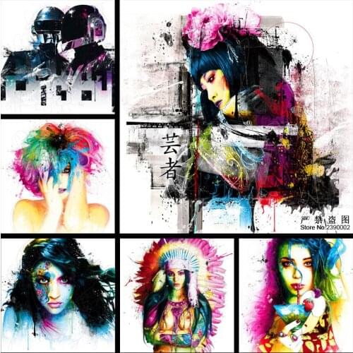 5D DIY Diamond Painting Girl Diamond Mosaic Watercolor Portrait Of Girl Cross Stitch Square Full Home Decor Diamond Embroidery