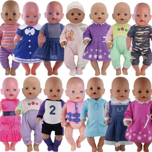 15color Doll Clothes Suit Fit For 43cm Baby New Born Doll 17 Inch Dolls Clothes,Children best Birthday Gift