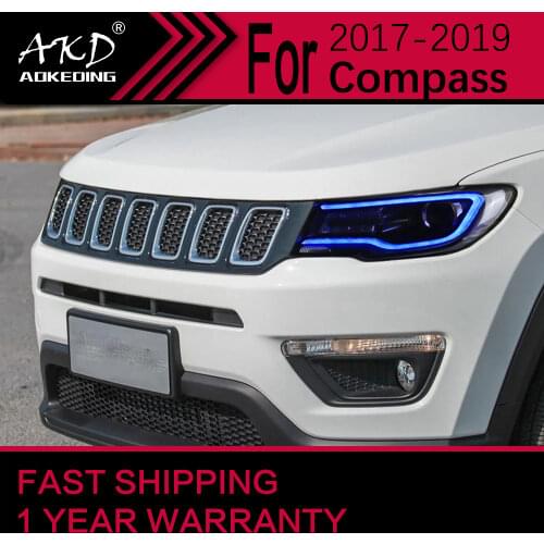 AKD Car Styling Head Lamp for Jeep Compass Headlights 2017-2018 All New Compass LED Headlight H7 D2H Hid Bi Xenon Beam