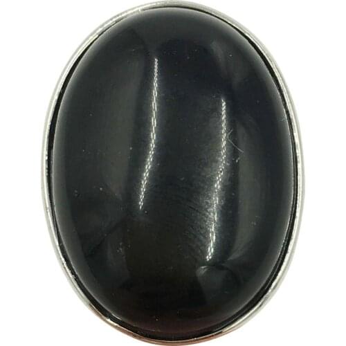 Free Shipping Women Fashion Jewelry Black Carnelian Oval Art Women Men Bead Ring 6.5~12" US Adjust C8462