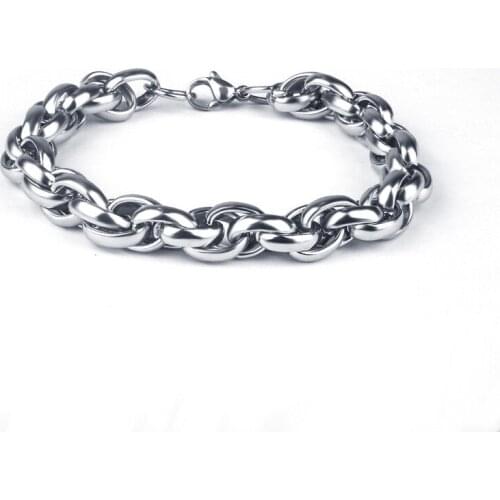 POTCET Unisex Stainless Steel Titanium Steel Bracelet Cuban Chain Geometric Fashion Retro Hip Hop Party Jewelry