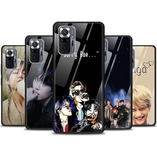 Rap Rm Jimin Jin Suga Tempered Glass Cover For Xiaomi Redmi Note 10 10S 9 9T 9S 8T 8 9A 9C 8A 7 Pro Max Phone Case