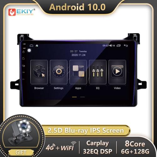 EKIY 6+128G DSP Android 10 For Toyota Prius 2016-2019 Car Radio Multimedia Blu-ray IPS Navigation GPS Stereo no 2 din 2din dvd