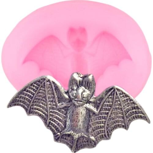 Halloween Bat Silicone Mold DIY Cupcake Topper Fondant Cake Decorating Tools Candy Polymer Clay Chocolate Gumpaste Moulds