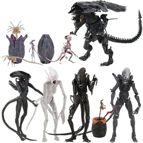 NECA Aliens VS Predators Hybrid Figuration Xenomorph Warrior with Insect Egg PVC Action Figure Model Toys Kids GIft Brinquedos