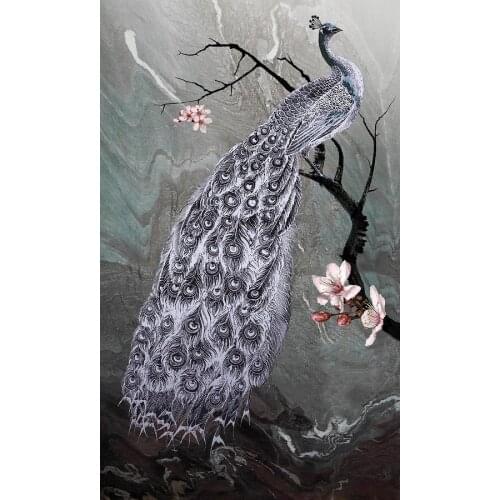 JMINE Div 5D peacock flower tree Full Diamond Painting cross stitch kits art High Quality Animal 3D paint by diamonds