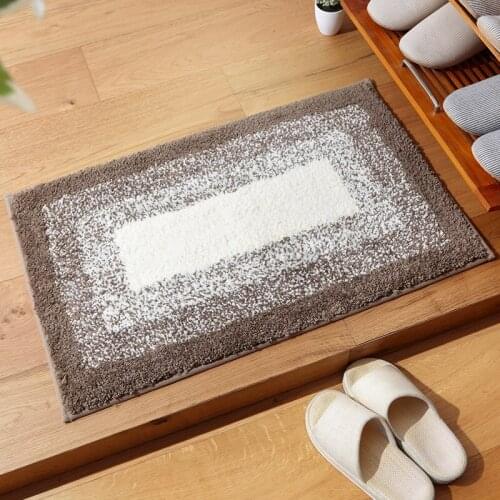 Plain Geometric Bathroom Carpet Simple Home Non-Slip Door Mats Toilet Absorbent Bathtub Rug Shower Room Foot Pad 40x60CM 50X80CM