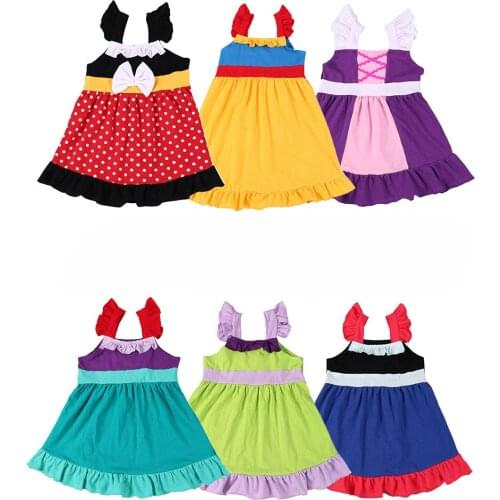 LUCKKIDS Little Mermaid Princess Fille Robe Girls Summer Casual Dress Snow White Minnie Clothes L Fairy Tale Role Play Gowns