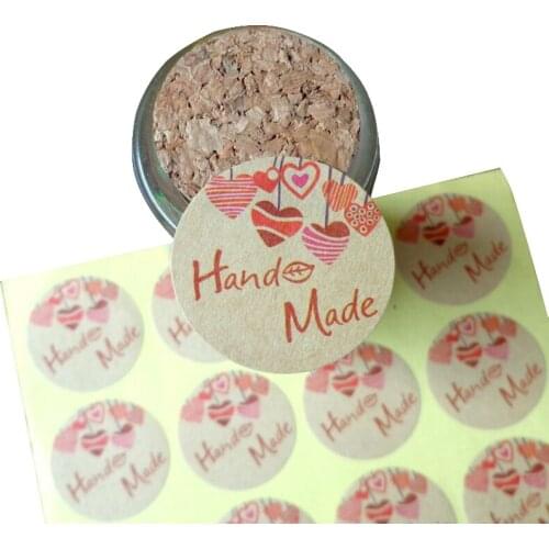 Free shipping 1200pcs/lot Round Hand Made Love Series Adhesive Package DIY Deco Gift Label Stationery Supplies Car Stickers