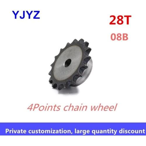 Table wheel industrial sprocket 08B 28teeth with 08B chain 4 points sprocket pitch 12.7MM