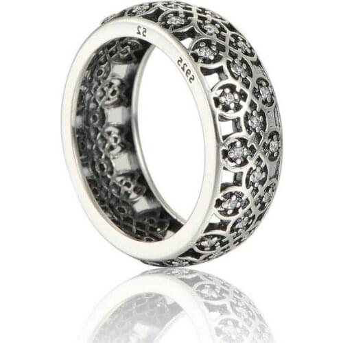 New Trendy 925 sterling silver vintage rings natural engagement party decoration Diy Fits European Brand Jewelry RIP149