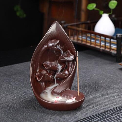 Backflow Incense Setter Ceramic Xiang Art Incense Holder Aromatherapy Ornament for Home Office A1