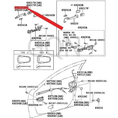 Right front door outer handle assembly 2006-Toy ota CAM RYR EIZ CRO WN front door outer handle RH outer handle (full plating)
