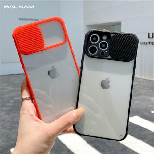 Shockproof Clear Acrylic Case For Samsung S21Plus Ultra S20FE M62 A72 A52 A32 A71 A42 A50 A21S Slide Camera Lens Protector Cover