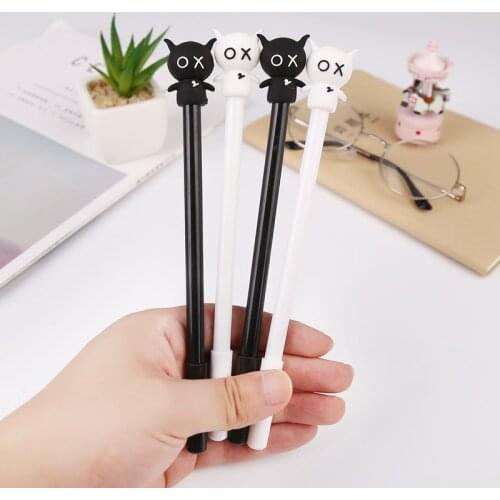 24 pcs Creative Monster Cartoon Neutral Pen 0.5MM Black Signature Pen Student Stationery Supplies
