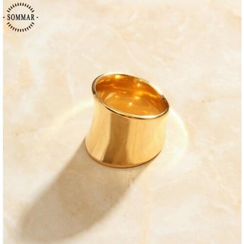 Sommar concave Smooth Surface Rings Simple Design Gold Color Midi Ring Knuckle Rings For Women Jewelry Bagues Anillos Mujer Anel