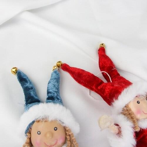 T3EC 5pcs Christmas Doll Hanging Angel Girl Heart Tags Plush Dolls Xmas Tree Ornament