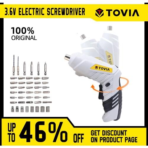 TOVIA Portable Mini Electric Screwdriver 3.6V Rechargeable Cordless Screwdriver Battery Precision Screwdriver USB