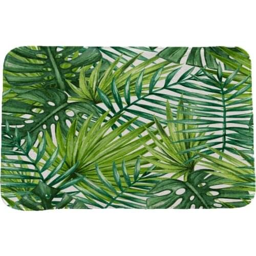 Tropical Leaf Pattern Creative 3D Printing Carpets and Rugs for Bedroom Living Room Carpet Kitchen Bathroom Anti-Slip Floor Mats