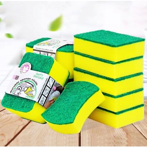High Density Sponge brush Kitchen Cleaning Tools Washing cloth Towels Wiping Rags Sponge Scouring Pad Microfiber Dish