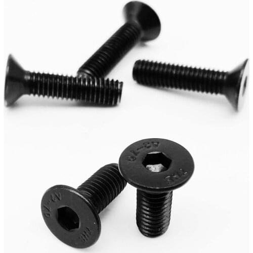 1/20pcs DIN7991 M5 M6 M8 Black 304 Stainless Steel Hexagon Hex Socket Flat Countersunk Allen Head Screw Bolt Length 6-100mm