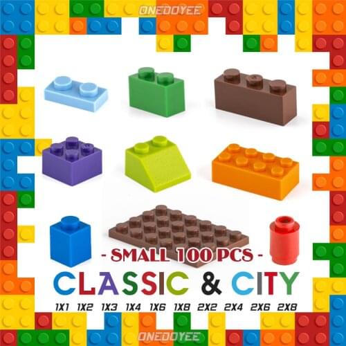 100PCS DIY Building Blocks Bulk Creative 1X1 1X2 2X2 2X4 Classic City Bricks Model Figures Kids Educational Toys for Children