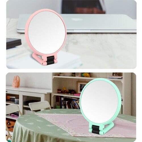 Double Sided Makeup Vanity Mirror with 10X Magnification, Hands Hold Cosmetic Mirror, Folding & Portable Design for Travelling