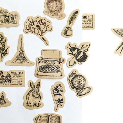 20packs/lot Mix shapes Animal and Plants Mini Craft Paper Label Adhesive Sticker DIY Diary Album Small Cards wholesale