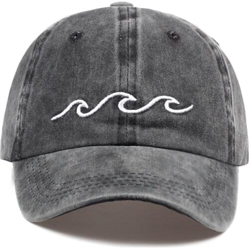 2017 hot sale Sea wave embroidery unisex baseball cap cotton adjustable fashion baseball hat women men outdoor casual caps