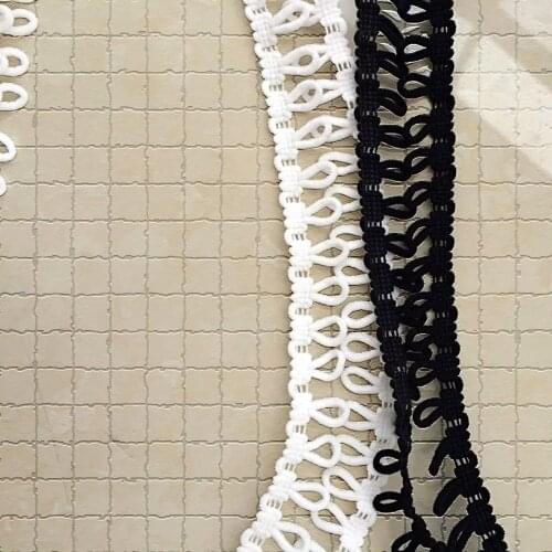 5 yards pack 3/5 inch white elastic button loop tape loops are 1cm apart personalized color available