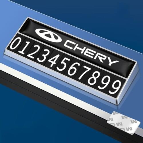Zinc Alloy 1PC Car Temporary Parking License Plate Card Phone Number Plate For Chery Tiggo 2 7 3 5 T11 M11 A1 Fulwin QQ A3 A5