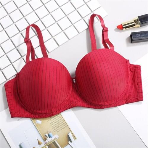 Seamless Thin Cup Underwire Brassiere Striped Breathable Adjustable Bras Invisible Convertible Wedding Bras Women Push Up Bras