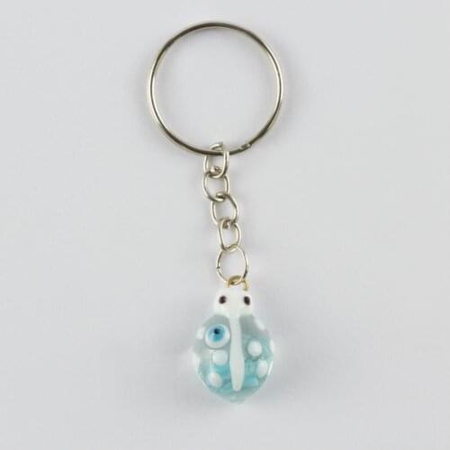 Ladybug Figured Glass Keychain