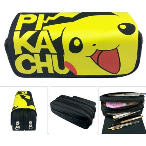 Pencil Case Kawaii Pokemon Pikachu High Capacity Multifunction Double Zipper School Pencil Case Cute Office & School Supplies