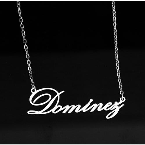 D&Z Customized Fashion Stainless Steel Name Necklace Personalized Letter Gold Choker Necklace Pendant Nameplate Gift
