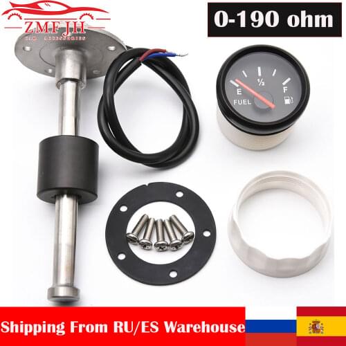 52MM Fuel Level Gauge with Fuel Liquid Tank Level Indicator 150 200 250 300MM Fuel Level Senso Fit 0-190ohm Fuel Level Meter
