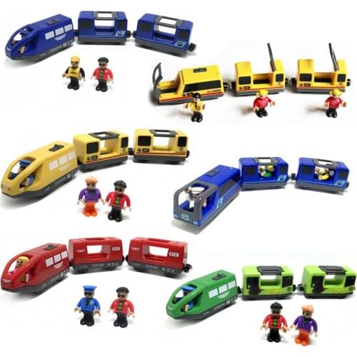 Children electric train toy train track magnetic toy train compatible with Brio lane wooden educational track of children toy