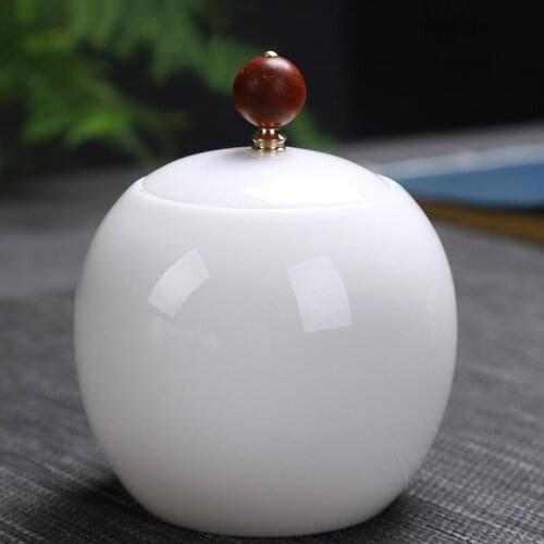Porcelain Tea Jar Simple Tea Bag Storage Box Ceramic Tea Sugar Coffee Canister Tie Kuan Yin Case Boite A The Tea Package AC50TE