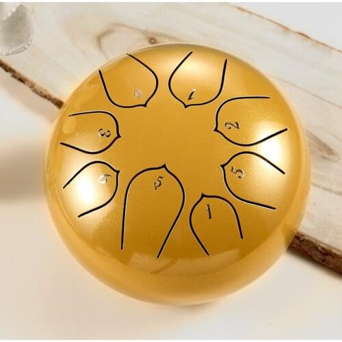 Huashu D class Lotus empty 8 tone notes 6 inch steel tongue drum percussion Musical instrument Zen Meditation handpan bongos