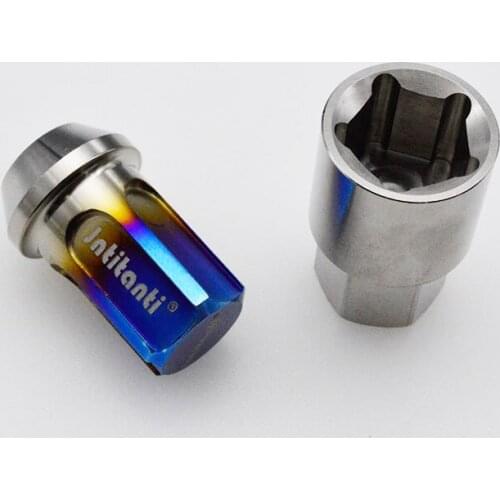 Jntitanti Gr5 Titanium anti theft lug nuts M12/14*1.25/1.5*35mm 4nut+1key